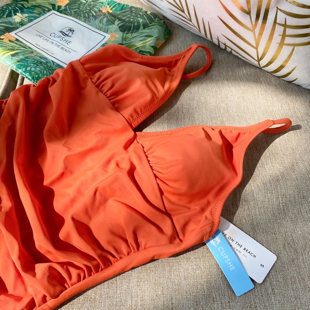 Cupshe Orange Ruched One-Piece Swimsuit - Picture 5 of 7